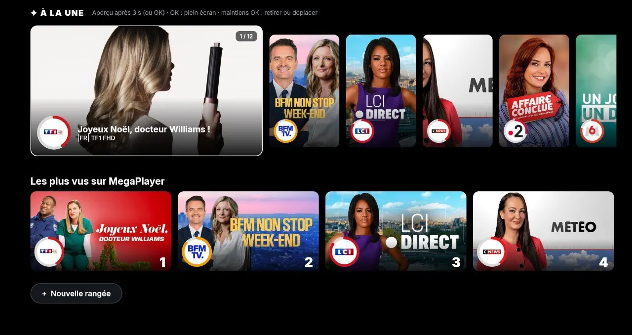 « À la une » du direct sur la box