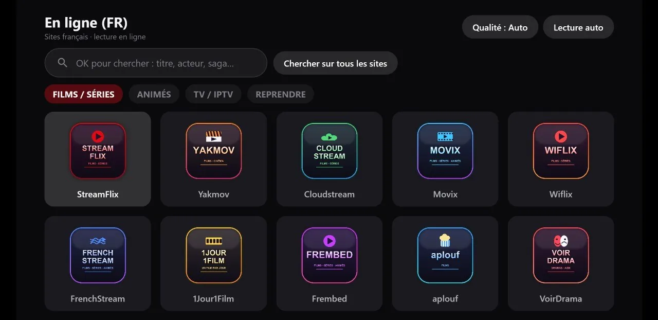 Les sites de En ligne (FR) sur le PC