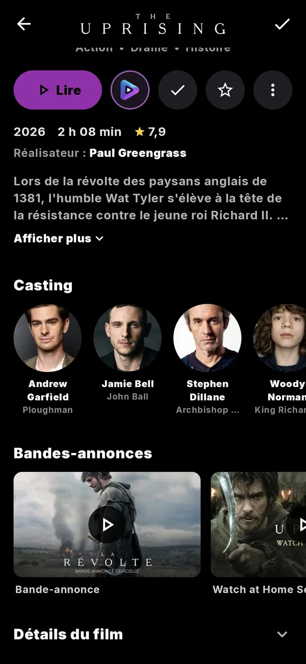 Casting et bandes-annonces d'un film