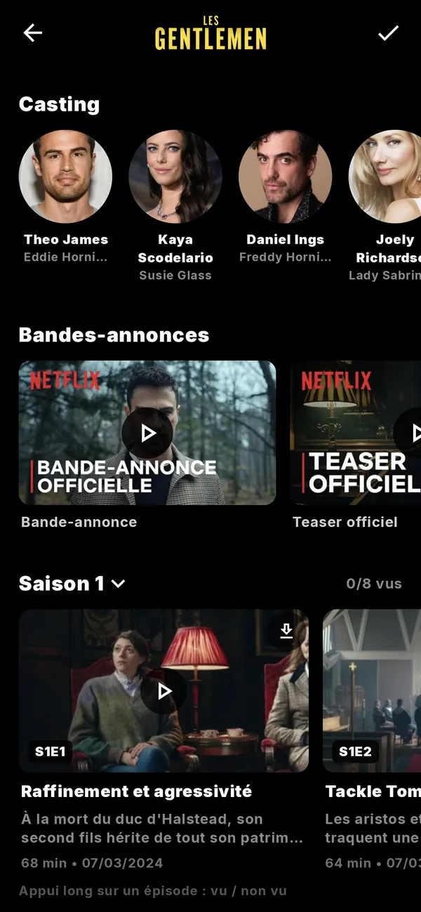 Casting, bandes-annonces et épisodes d'une série